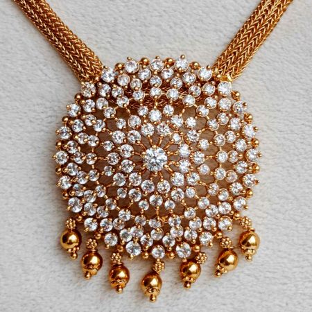 Handmade Brass Metal Jewellery Crystal Pendant Set